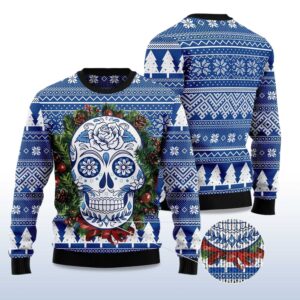 Alternative view of 2025 Awesome Sugar Skull Ugly Christmas Sweater