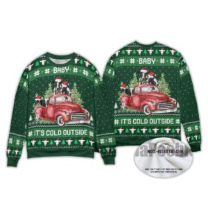 Alternative view of 2025 Baby It's Cold Outside Funny Cow Ugly Christmas Sweater