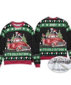 2025 Baby It's Cold Outside Funny Cow Ugly Christmas Sweater