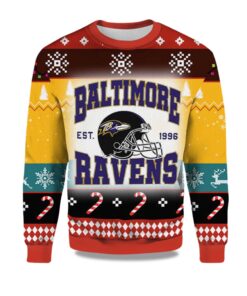 2025 Baltimore Ravens EST 1996 Ugly Christmas Sweater