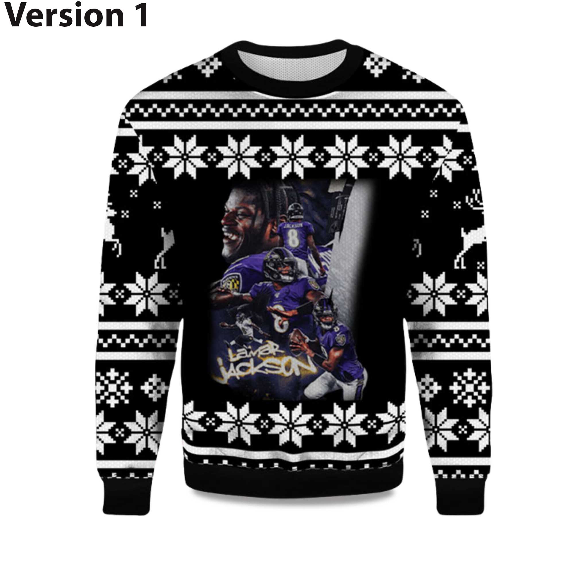 2025 Baltimore Ravens Lamar Jackson Ugly Sweater