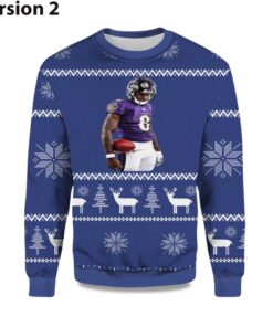 Alternative view of 2025 Baltimore Ravens Lamar Jackson Ugly Sweater