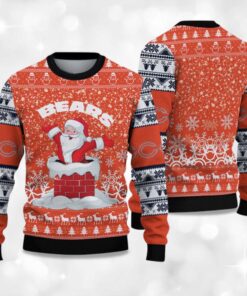 Alternative view of 2025 Bears Funny Santa Christmas Ugly Sweater