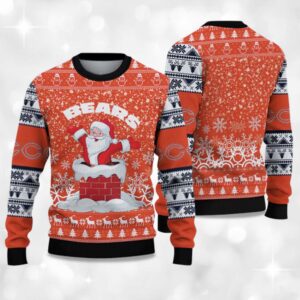 Alternative view of 2025 Bears Funny Santa Christmas Ugly Sweater