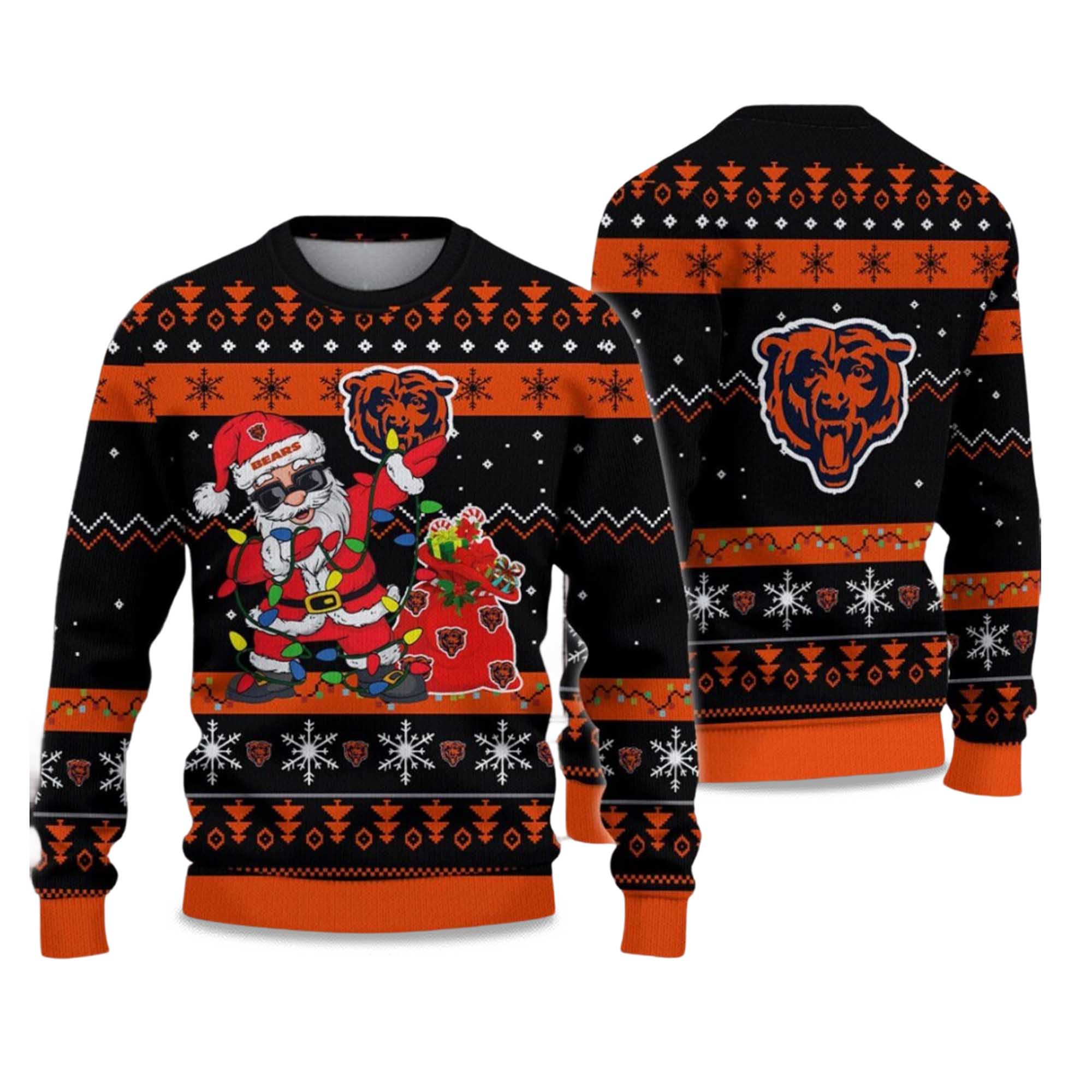 2025 Bears Santa Claus Ugly Christmas Sweater