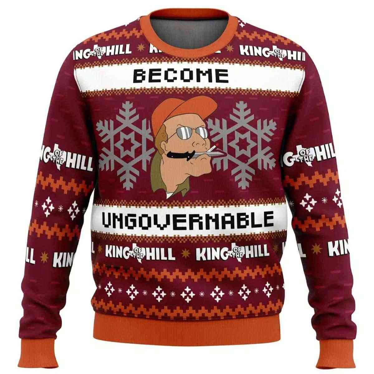 2025 Become Ungovernable King of The Hill Ugly Christmas Sweater
