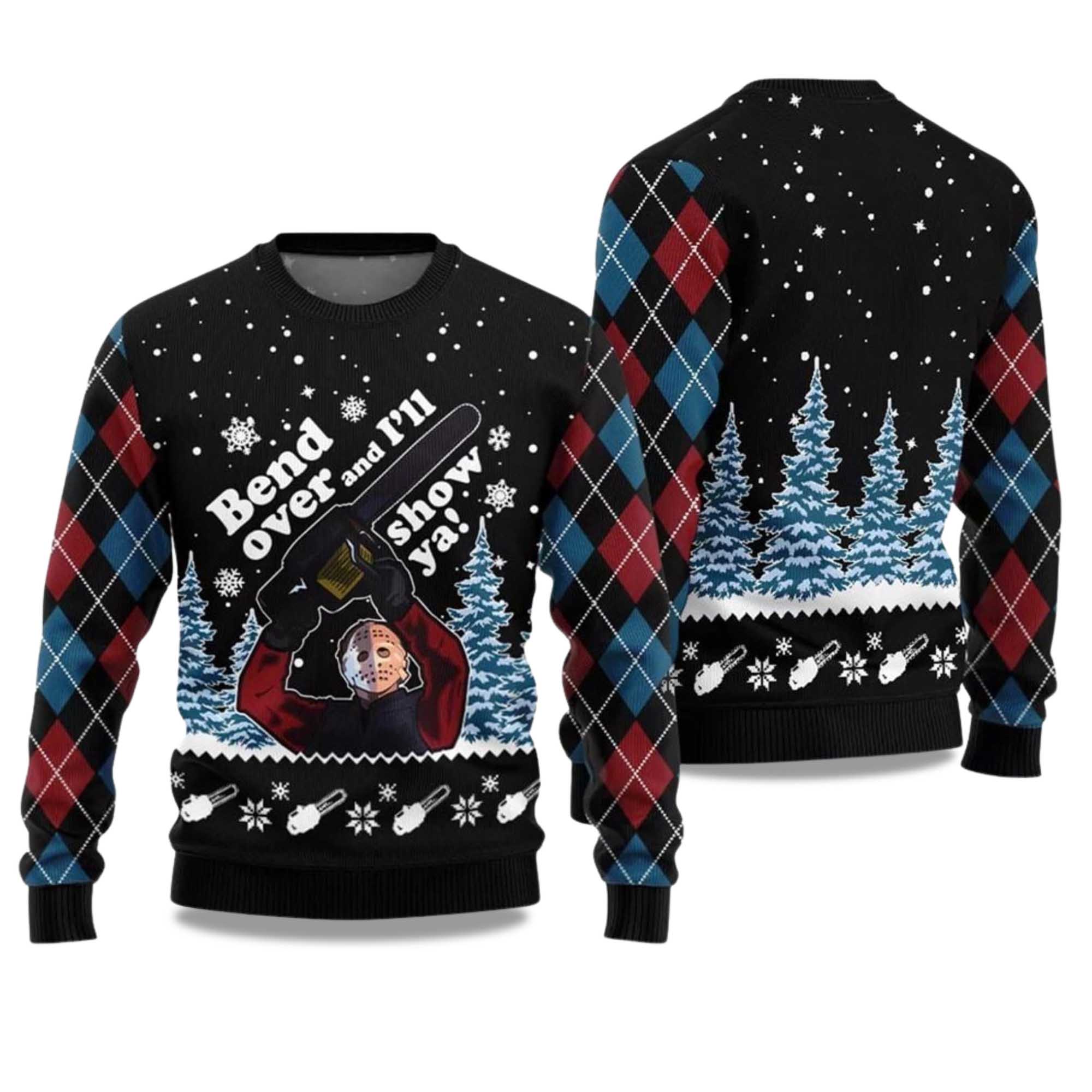 2025 Bend Over and Ill Show Ya Ugly Christmas Sweater