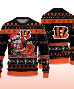 Alternative view of 2025 Bengals Santa Claus Ugly Christmas Sweater