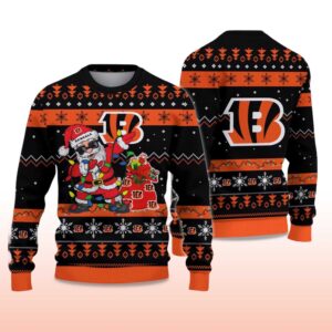 Alternative view of 2025 Bengals Santa Claus Ugly Christmas Sweater