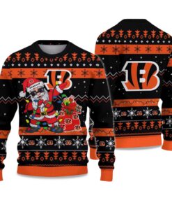 2025 Bengals Santa Claus Ugly Christmas Sweater