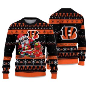 2025 Bengals Santa Claus Ugly Christmas Sweater