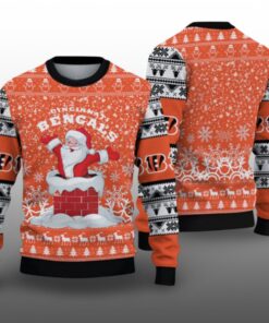 2025 Bengals Santa Ugly Christmas Sweater  