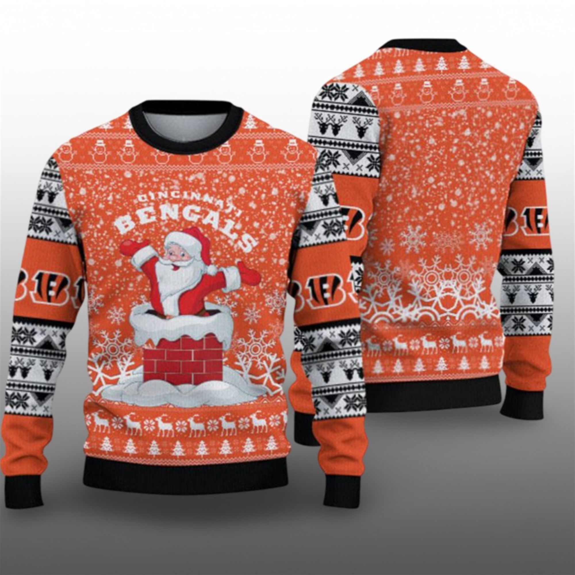 2025 Bengals Santa Ugly Christmas Sweater - Grishko.com