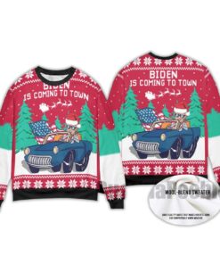 Alternative view of 2025 Biden Is Coming To Town Ugly Christmas Sweater