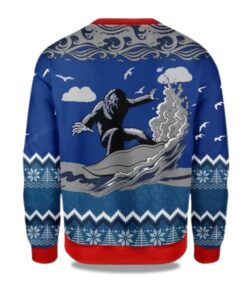 2025 Bigfoot Surfing Christmas Ugly Sweater