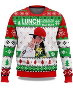 2025 Billie Eilish I Could Eat That Girl For Lunch Christmas Ugly Sweater