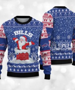 Alternative view of 2025 Bills Funny Santa Christmas Ugly Sweater