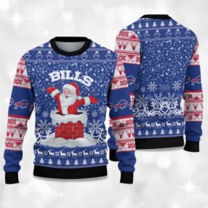 Alternative view of 2025 Bills Funny Santa Christmas Ugly Sweater