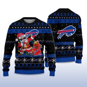 Alternative view of 2025 Bills Santa Claus Ugly Christmas Sweater