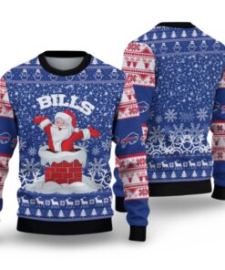 Alternative view of 2025 Bills Santa Ugly Christmas Sweater  