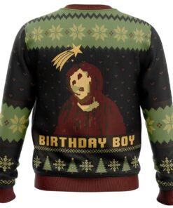 Alternative view of 2025 Birthday Boy The Ruined Fresco Of Jesus Ugly Christmas Sweater