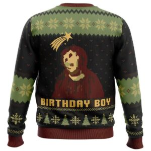 Alternative view of 2025 Birthday Boy The Ruined Fresco Of Jesus Ugly Christmas Sweater