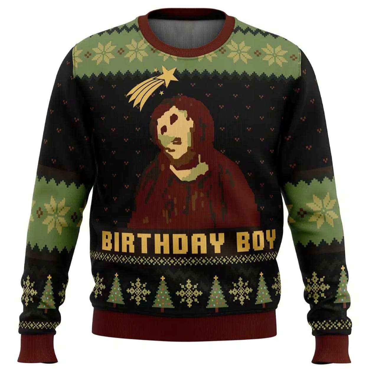 2025 Birthday Boy The Ruined Fresco Of Jesus Ugly Christmas Sweater