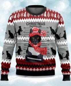 2025 Black Cat Christmas Trekiller Ugly Christmas Sweater