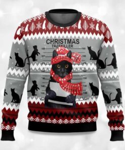 Alternative view of 2025 Black Cat Christmas Trekiller Ugly Christmas Sweater