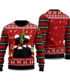 2025 Black Cat Family Ugly Christmas Sweater