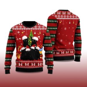 Alternative view of 2025 Black Cat Family Ugly Christmas Sweater