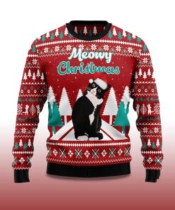 Alternative view of 2025 Black cat Meowy Christmas Ugly Christmas Sweater