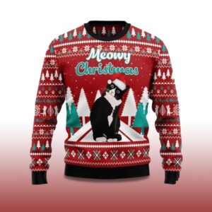 Alternative view of 2025 Black cat Meowy Christmas Ugly Christmas Sweater