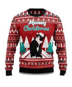 2025 Black cat Meowy Christmas Ugly Christmas Sweater