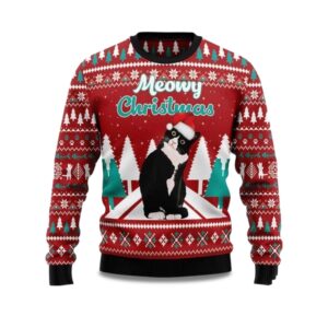 2025 Black cat Meowy Christmas Ugly Christmas Sweater