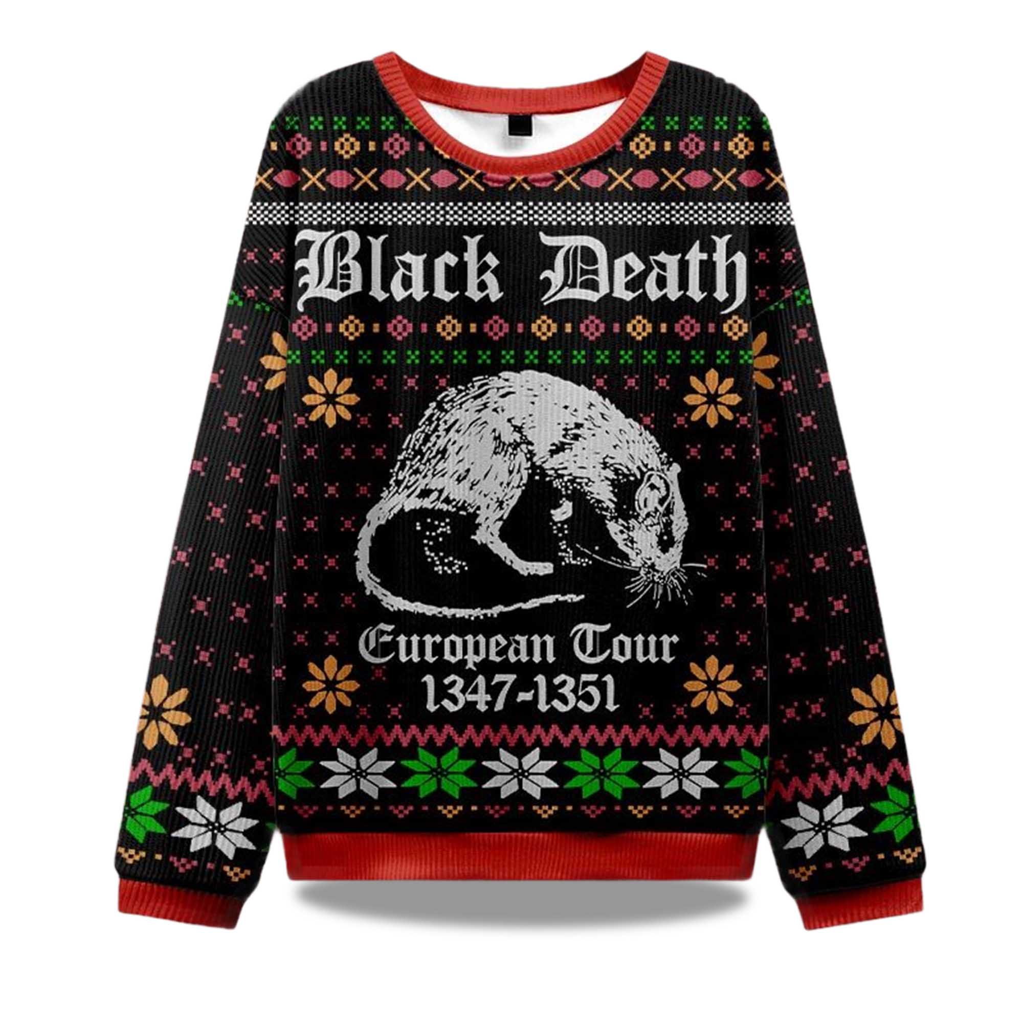 2025 Black Death Ugly Christmas Sweater