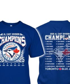 2025 Blue Jays AL East Division Champions Two-Sided Shirt