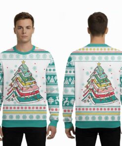 2025 Book Tree Christmas Book Ugly Sweater