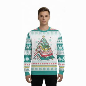 Alternative view of 2025 Book Tree Christmas Book Ugly Sweater