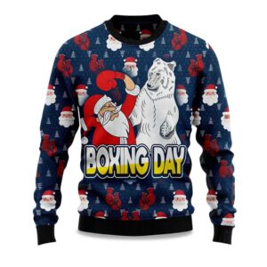 2025 Boxing Day Santa and Beer Ugly Christmas Sweater