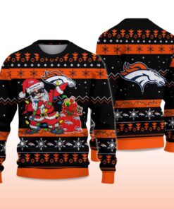 Alternative view of 2025 Broncos Santa Claus Ugly Christmas Sweater