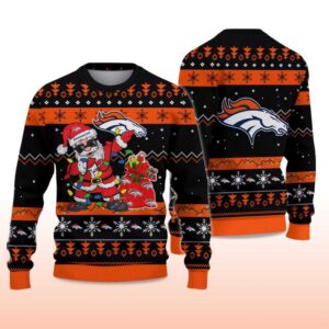 Alternative view of 2025 Broncos Santa Claus Ugly Christmas Sweater
