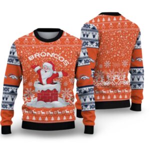 Alternative view of 2025 Broncos Santa Ugly Christmas Sweater - Grishko.com