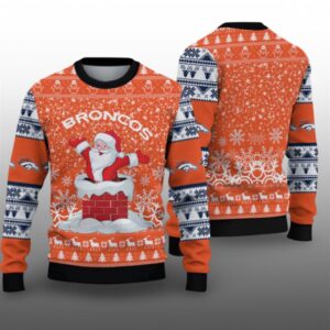2025 Broncos Santa Ugly Christmas Sweater - Grishko.com