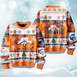 2025 Broncos They Not Like Us Ugly Christmas Sweater
