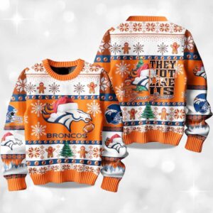 Alternative view of 2025 Broncos They Not Like Us Ugly Christmas Sweater