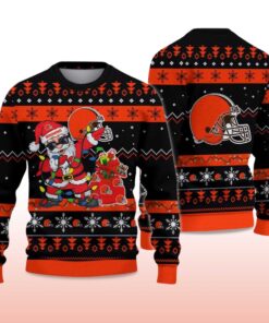 Alternative view of 2025 Browns Santa Claus Ugly Christmas Sweater