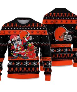 2025 Browns Santa Claus Ugly Christmas Sweater