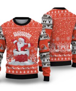 Alternative view of 2025 Browns Santa Ugly Christmas Sweater  