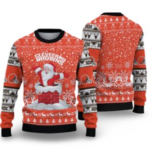 Alternative view of 2025 Browns Santa Ugly Christmas Sweater - Grishko.com